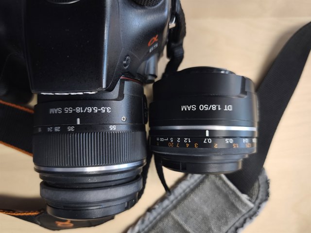 Sony Alpha A65 Camera with Two Lenses